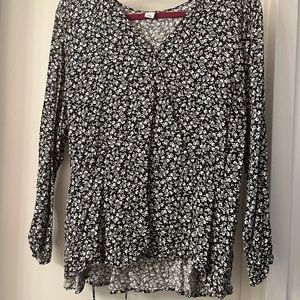 Old Navy floral surplice peplum blouse XL